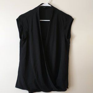 Black Halogen faux-wrap blouse - XS